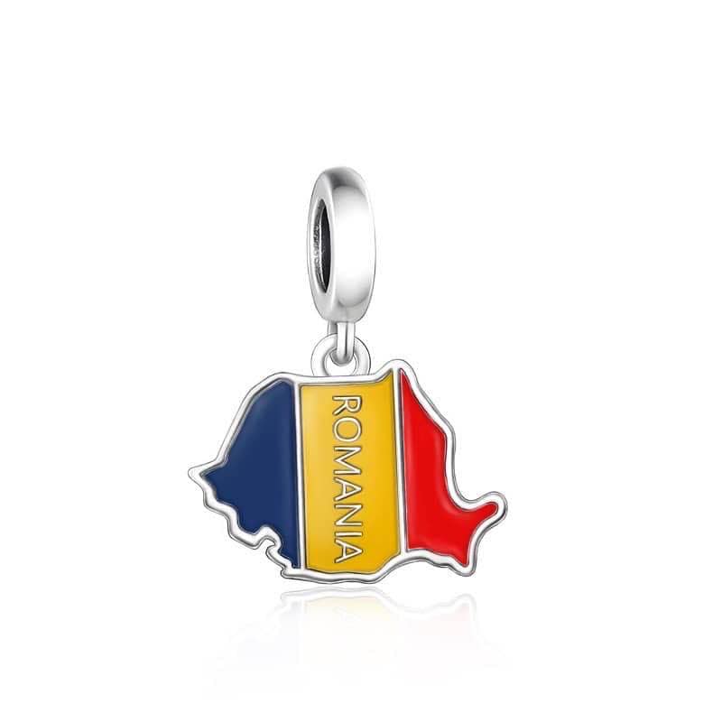 Romania Map Dangle Charm