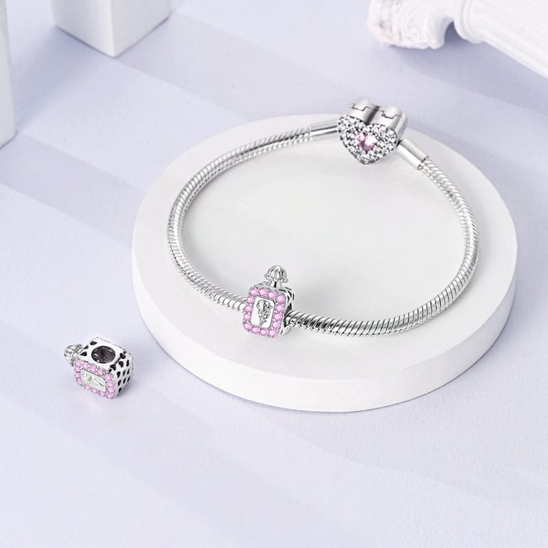 Rose & Crystal Perfume Bottle Charm
