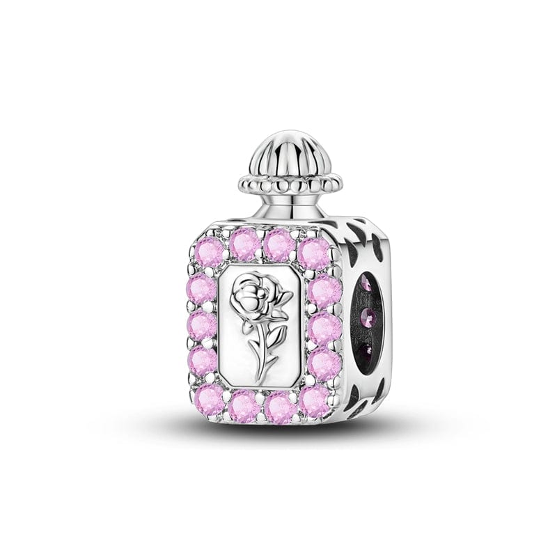 Rose & Crystal Perfume Bottle Charm