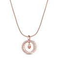 Rose Gold Double Circle Necklace with Heart