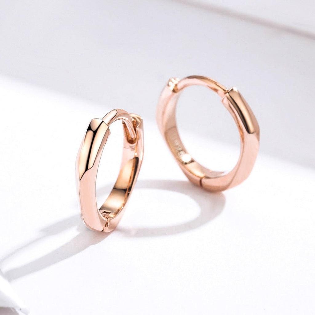 Rose Gold Smooth Shine Hoop Earrings
