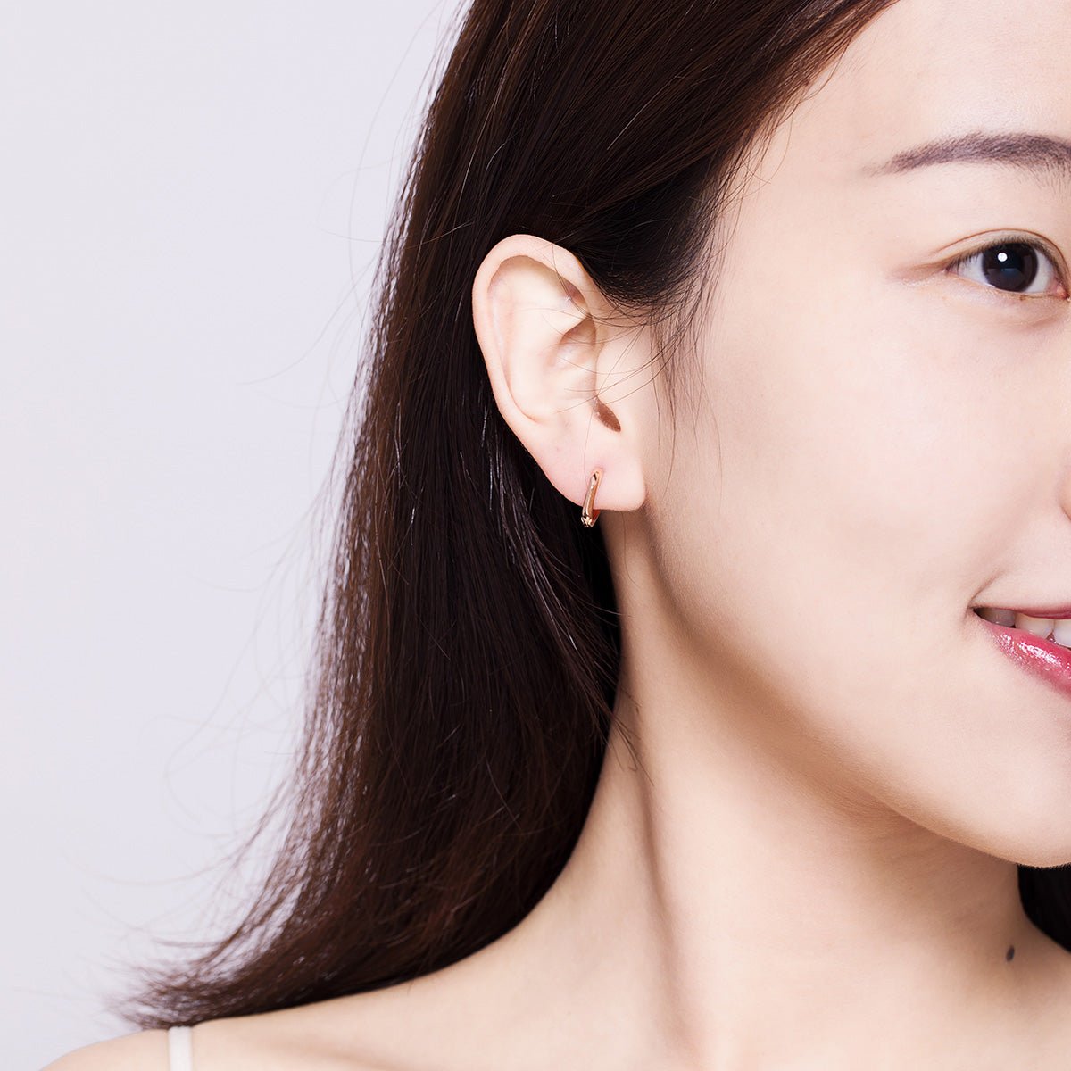 Rose Gold Smooth Shine Hoop Earrings