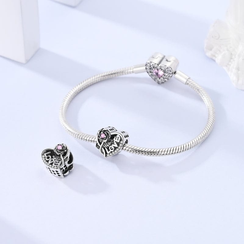 Beaded Open Heart Charm