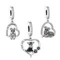 Schnauzer Dog Heart Charm Trio