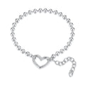 Silver Heart Beaded Bracelet