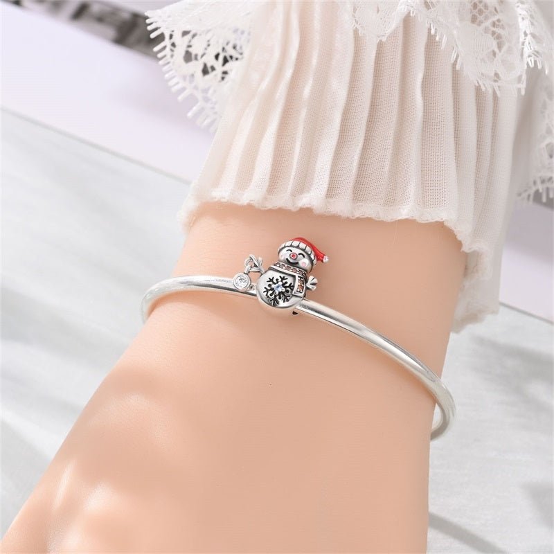 Smiling Snowman with Red Hat & Scarf Charm