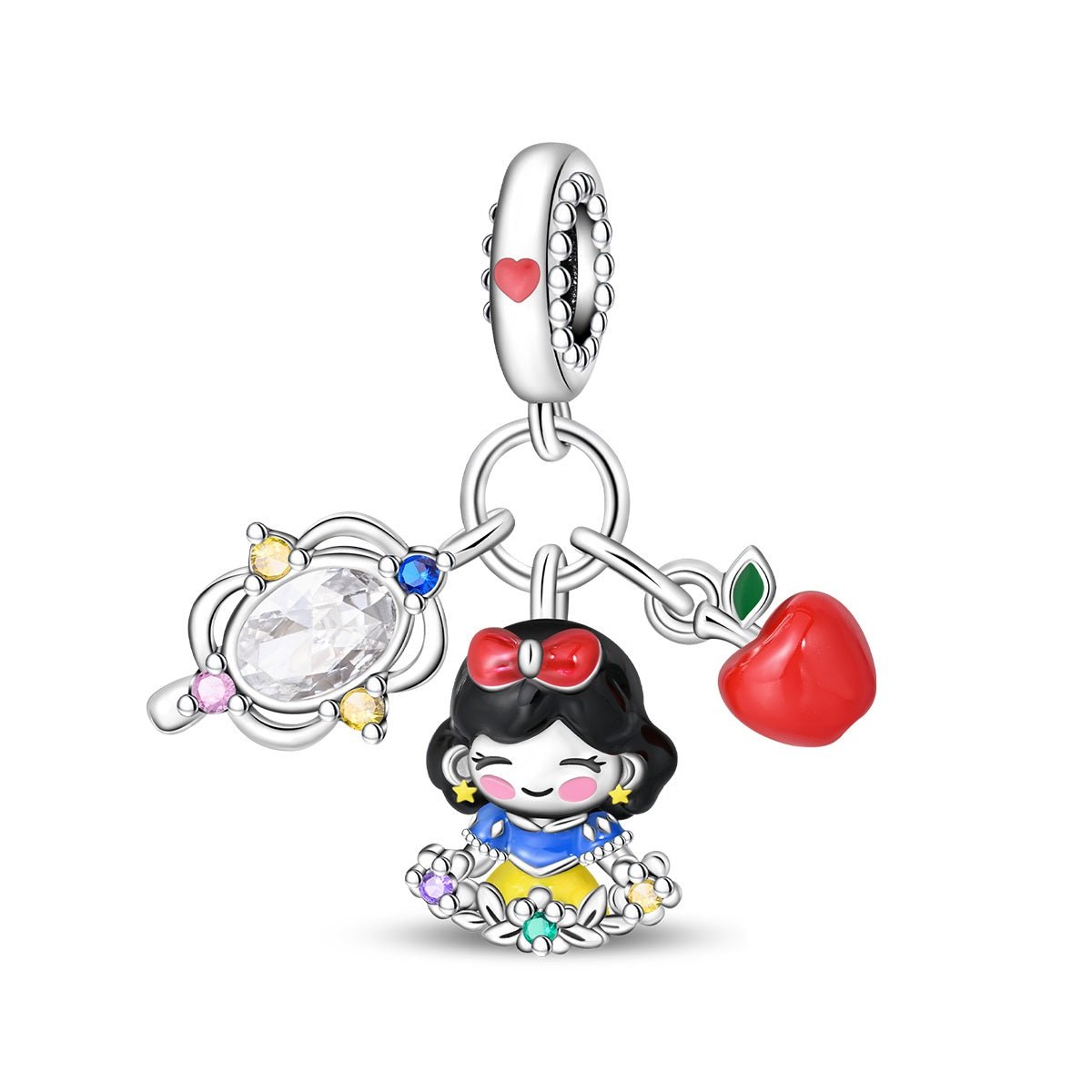 Snow White with Apple, Mirror, & Flower Dangle Charm