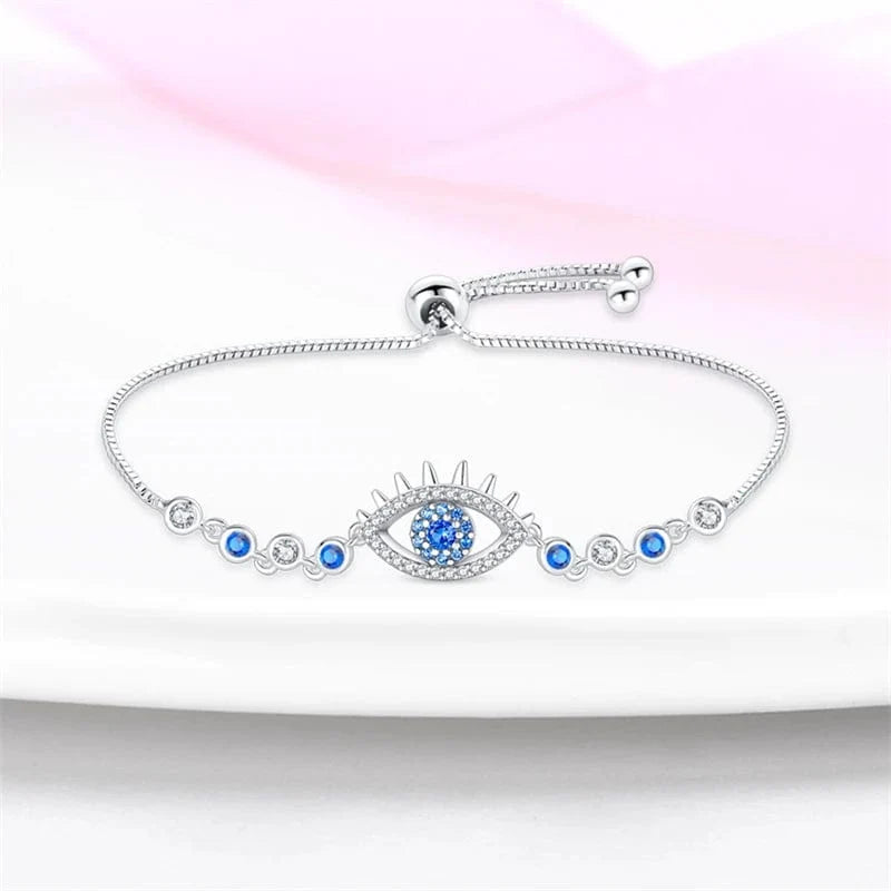 Sparkling Blue Evil Eye Bracelet