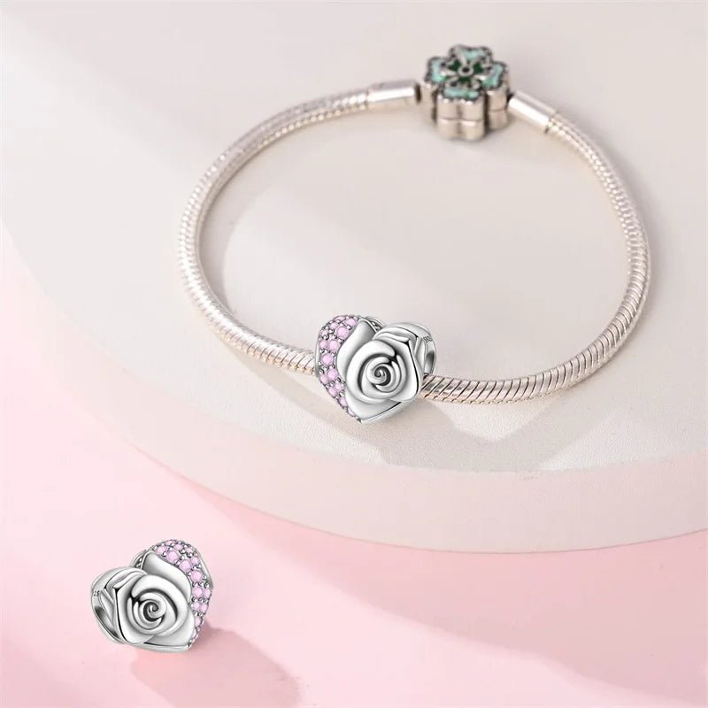Sparkling Rose in Bloom Charm