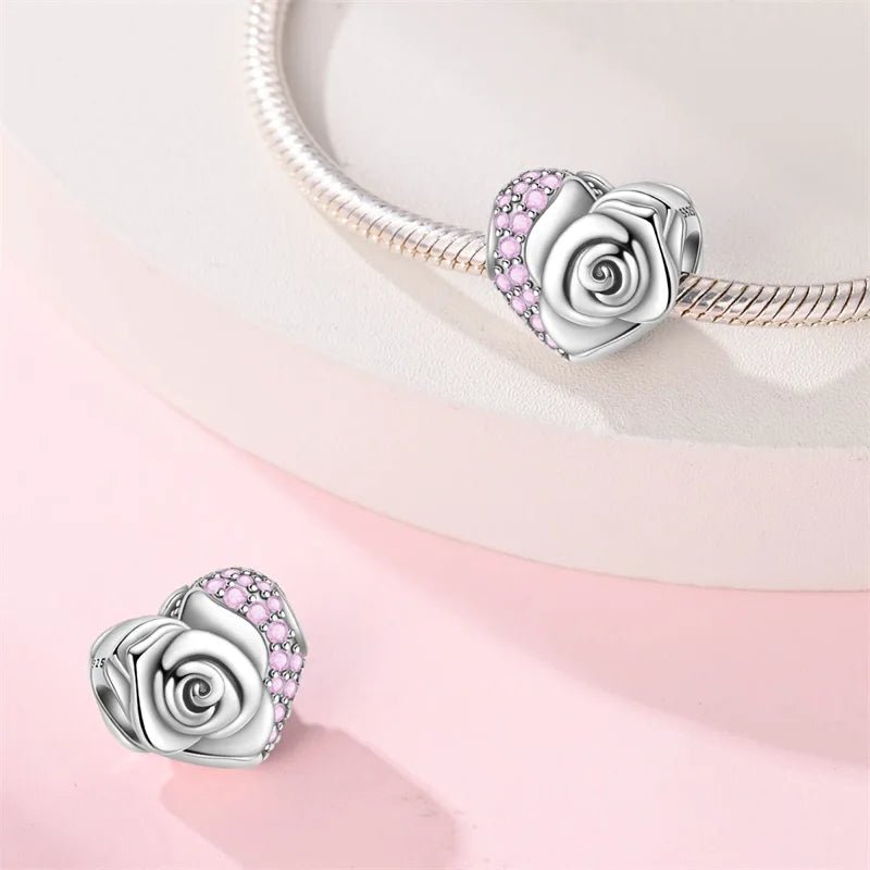 Sparkling Rose in Bloom Charm