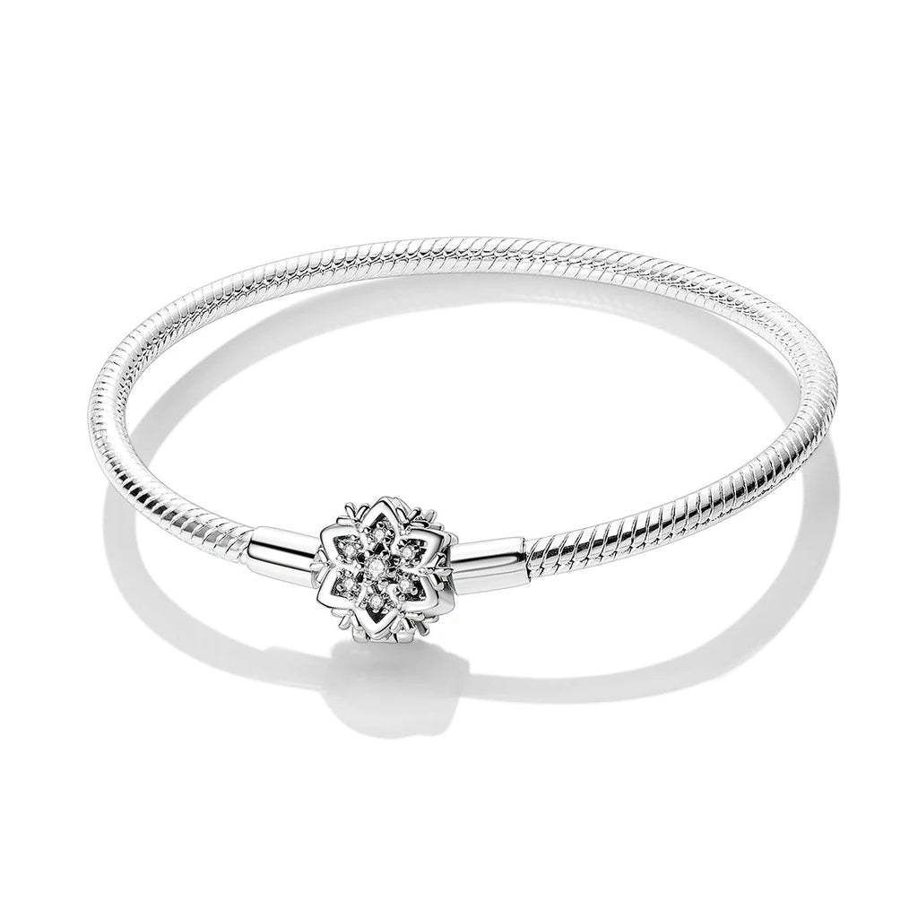 Sparkling Snowflake Clasp Charm Bracelet