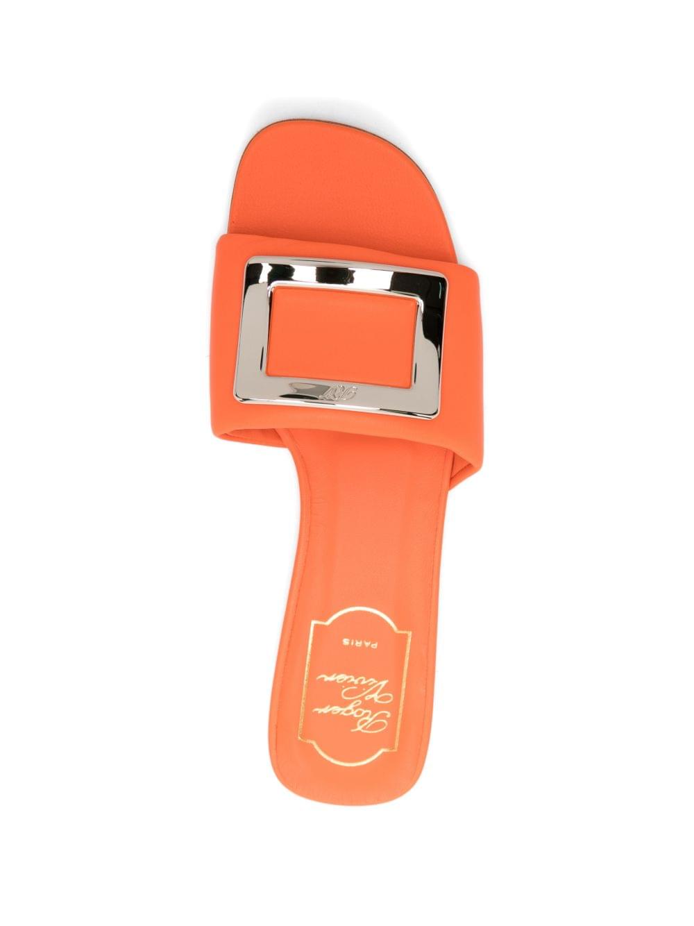 Roger Vivier Women Leather Flat Sandals