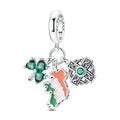 St. Patrick’s Day Clover, Cross, & Ireland Map Dangle Charm