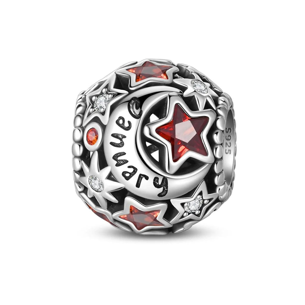 Star & Moon Birthstone Charm
