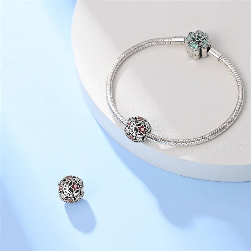 Star & Moon Birthstone Charm