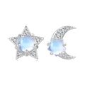 Starlit Moonbeam Opal Stud Earrings