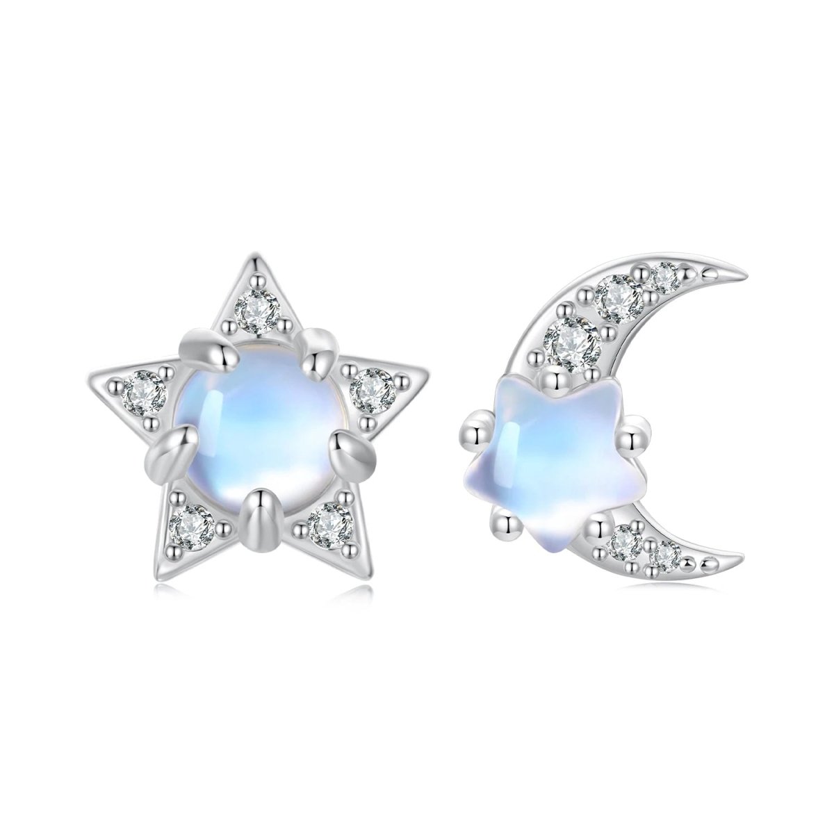 Starlit Moonbeam Opal Stud Earrings