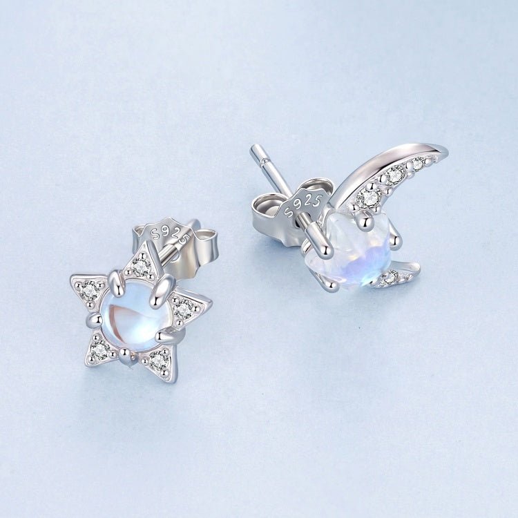 Starlit Moonbeam Opal Stud Earrings