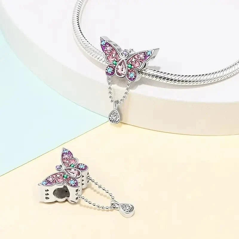 Starry Pink Butterfly Charm