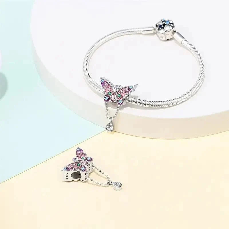 Starry Pink Butterfly Charm
