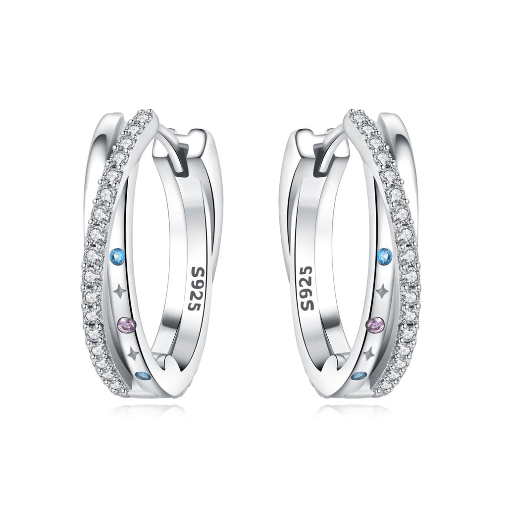 Stellar Sparkle Crossover Hoops