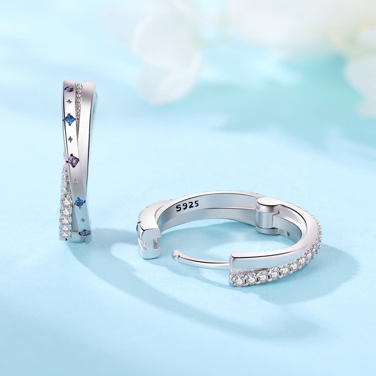 Stellar Sparkle Crossover Hoops