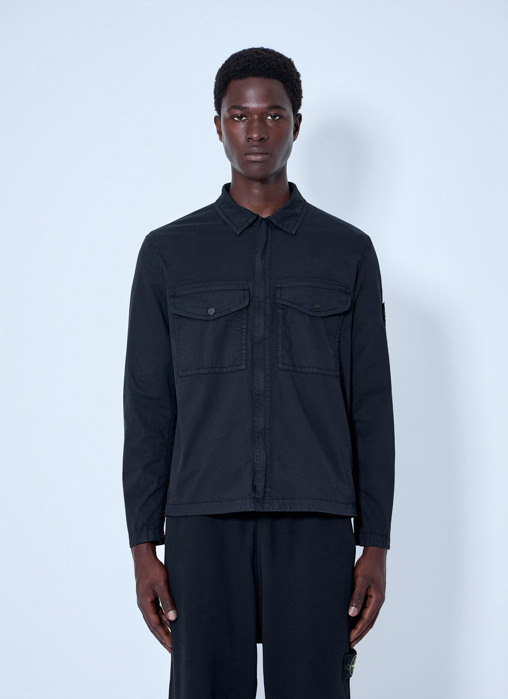 Stone Island Men Button-Down Cotton Shirt
