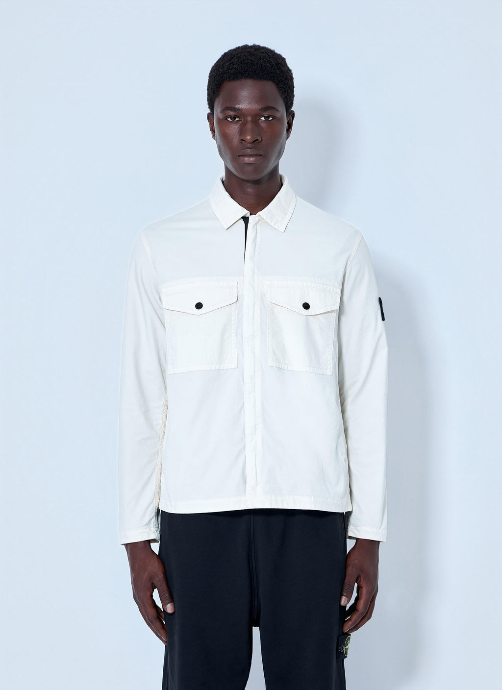 Stone Island Men Zip-Front Overshirt With Flap Pockets