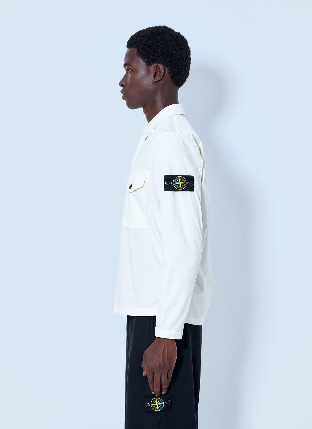 Stone Island Men Zip-Front Overshirt With Flap Pockets