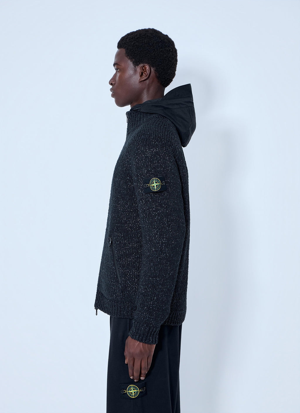 Stone Island Men Textured Knit Jacket