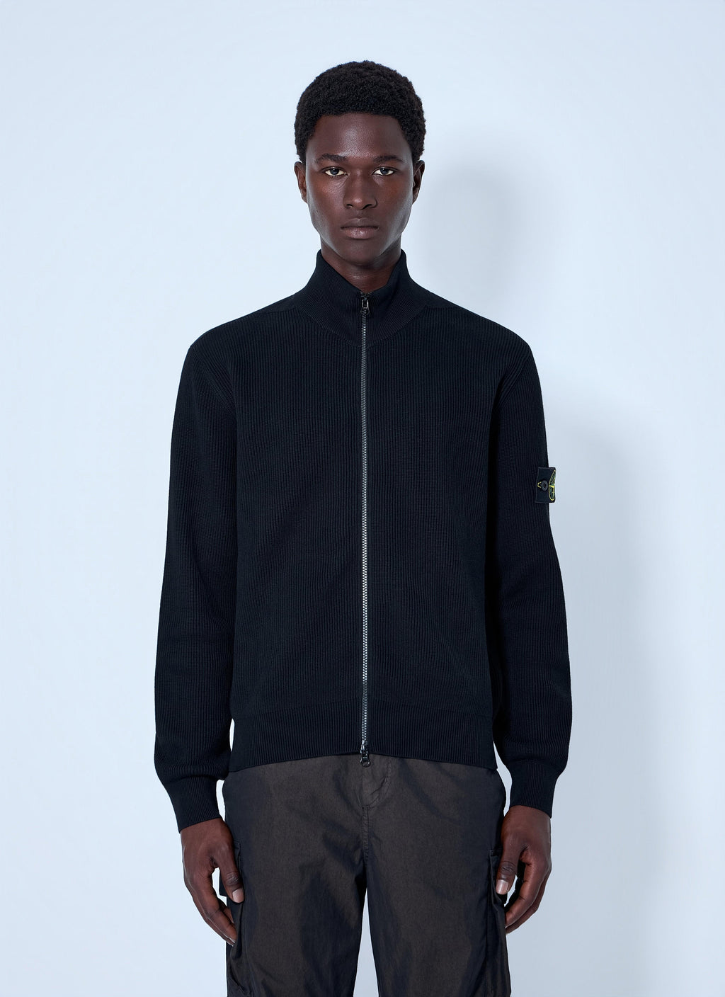 Stone Island Men Ribbed Zip-Up Jacket