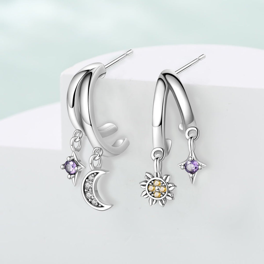 Sun & Moon Hoop Earrings