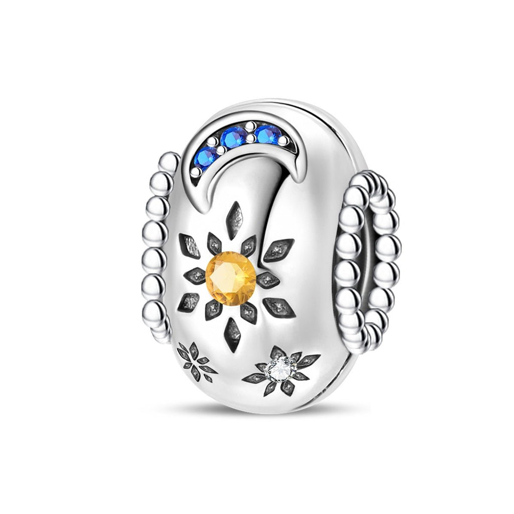 Sunflower & Crescent Moon Charm