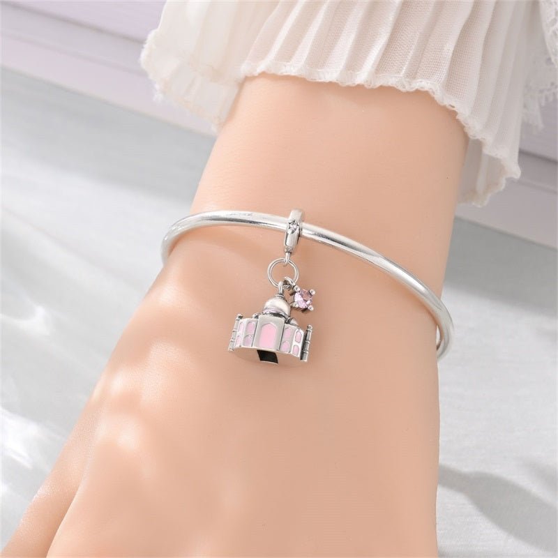 Taj Mahal with Crystal Accent Dangle Charm