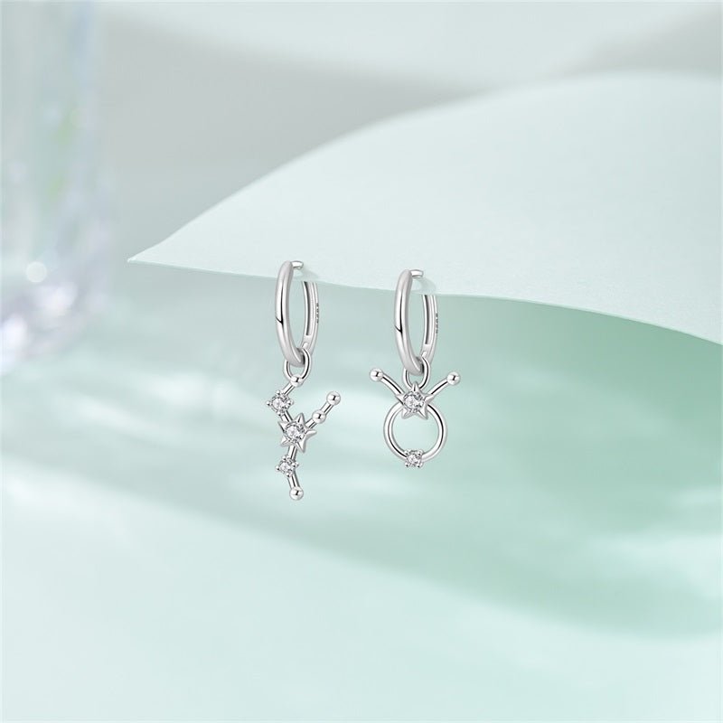 Taurus Constellation Zodiac Hoop Earrings