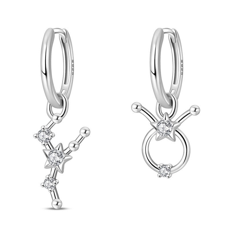 Taurus Constellation Zodiac Hoop Earrings