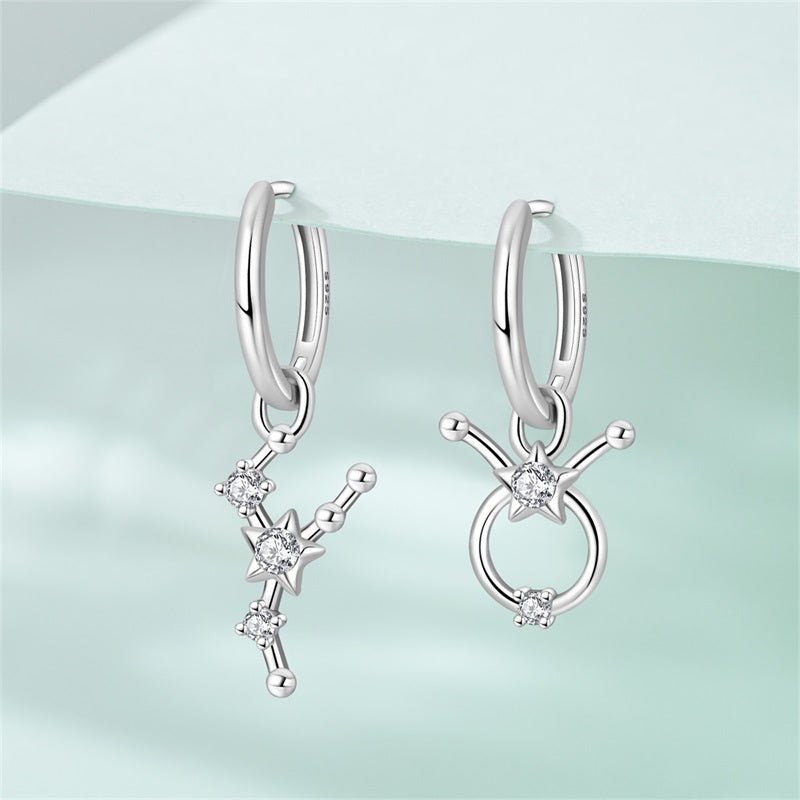 Taurus Constellation Zodiac Hoop Earrings