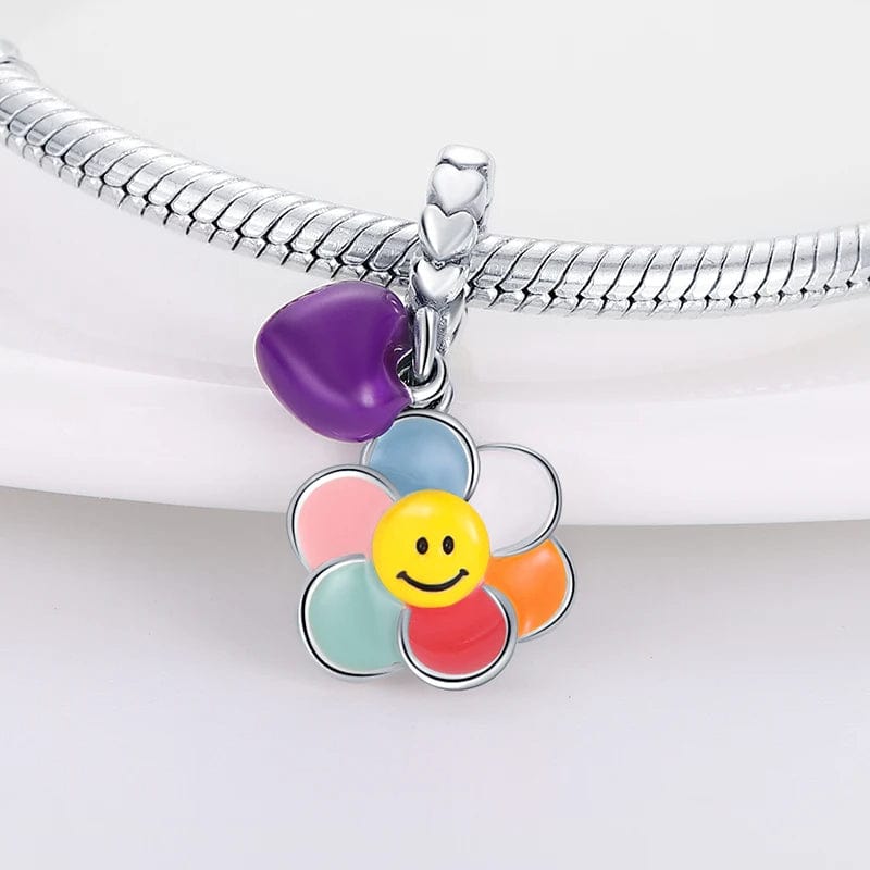 Temperature Changing Colorful Flower Dangle Charm