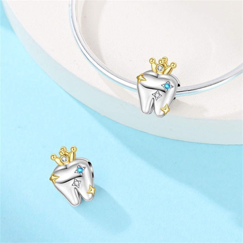 Tooth with Crown Charm