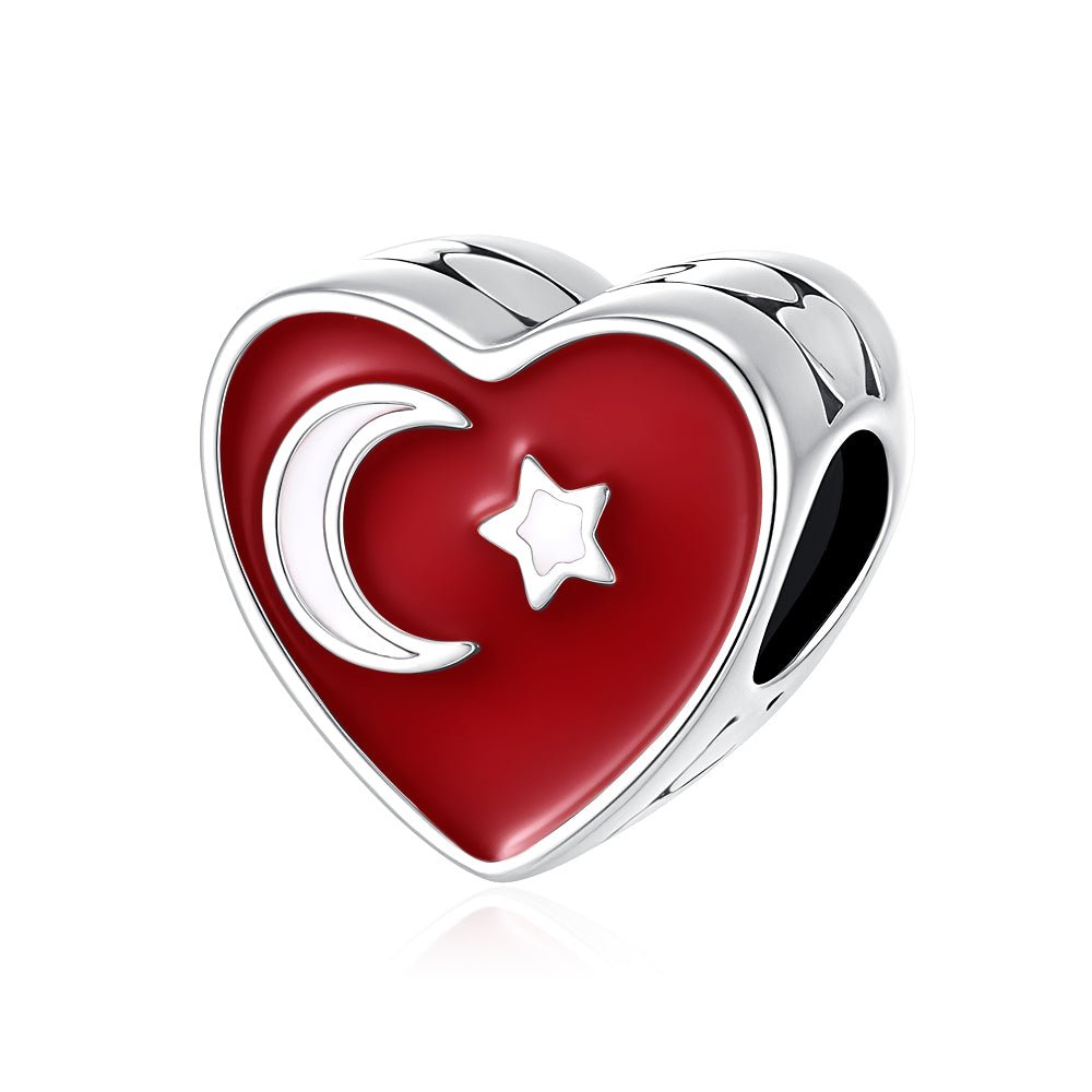 Turkey Flag Heart Charm