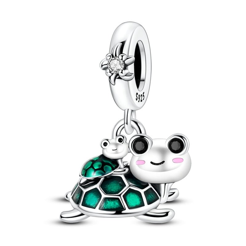 Turtle with Baby Turtle Dangle Charm