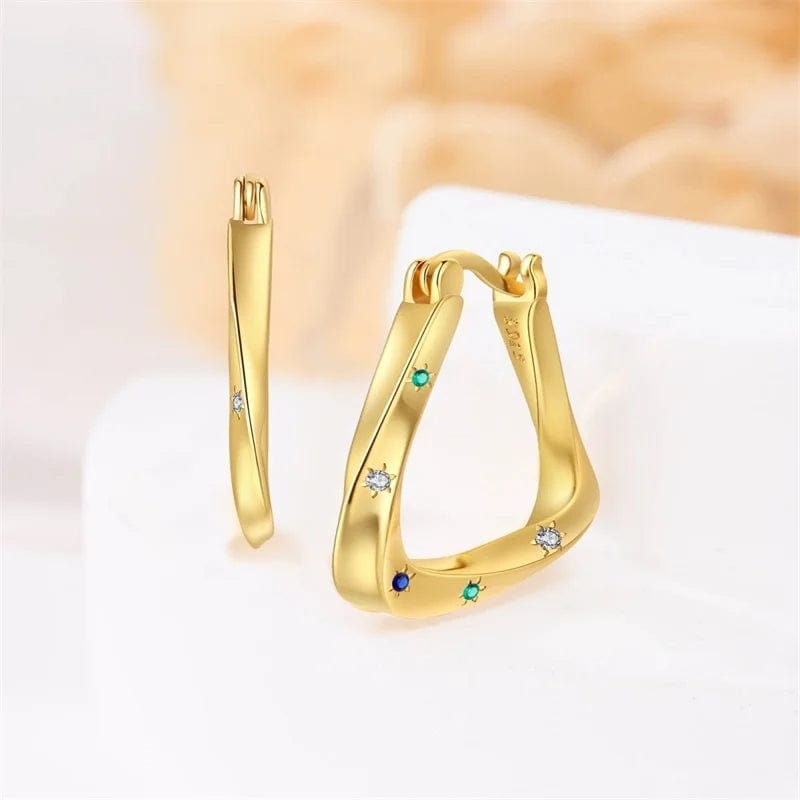 Twisted Gold Hoop Earrings