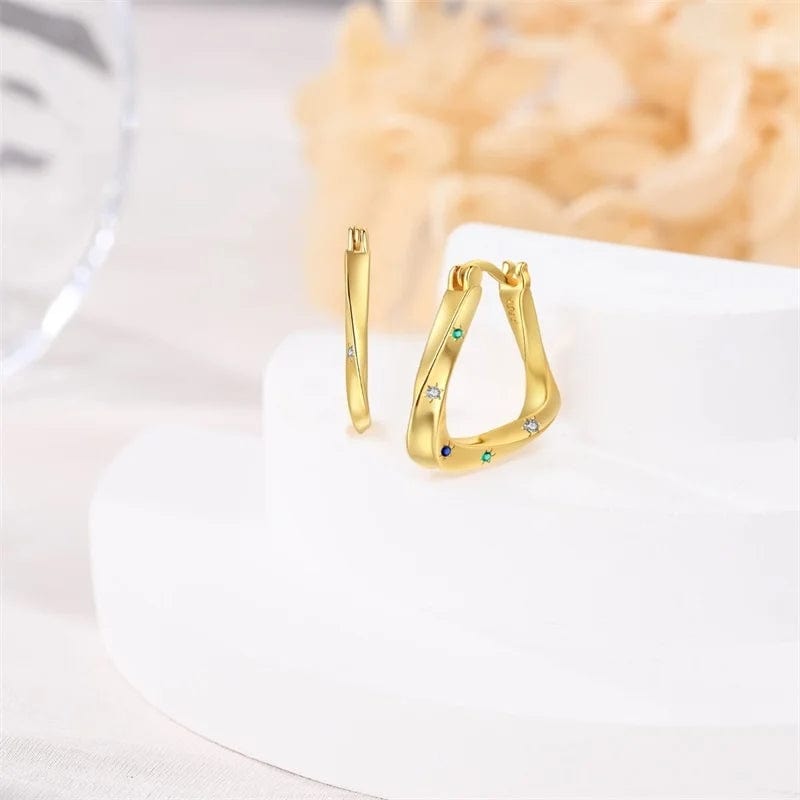 Twisted Gold Hoop Earrings