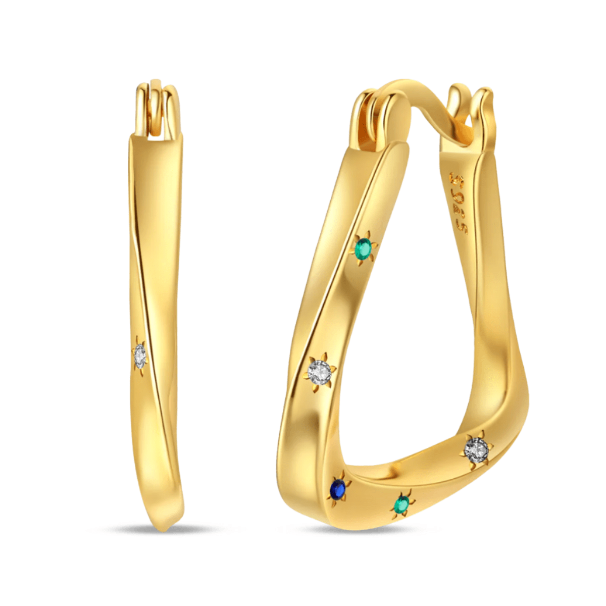 Twisted Gold Hoop Earrings