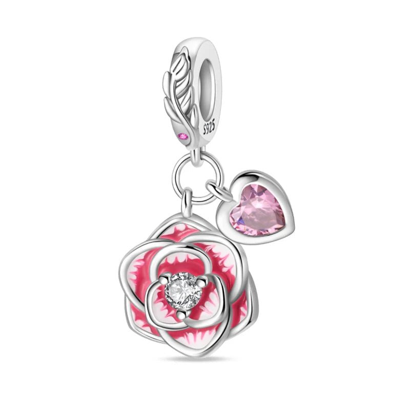 Two-Tone Rose Dangle Charm