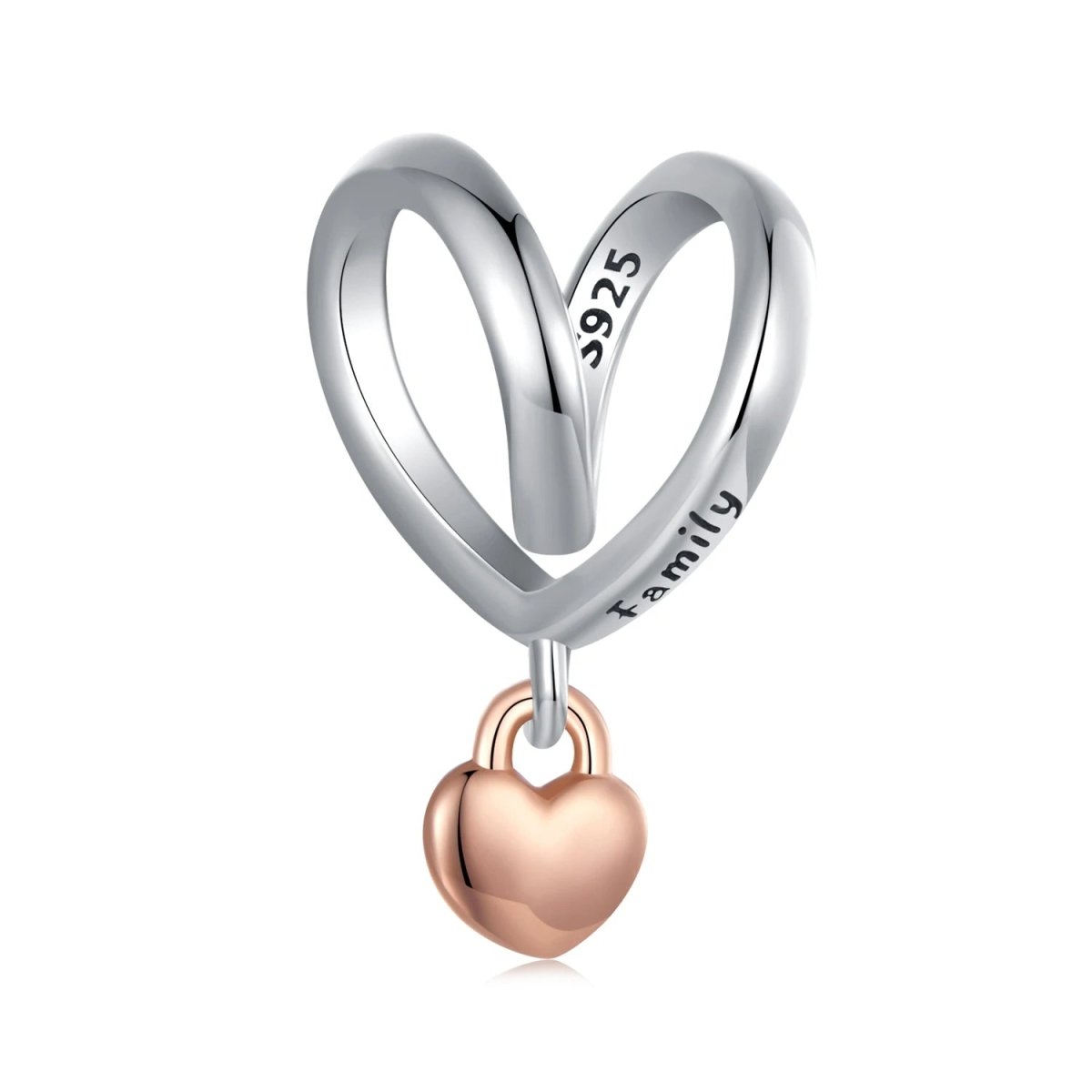 Two-tone Wrapped Heart Charm