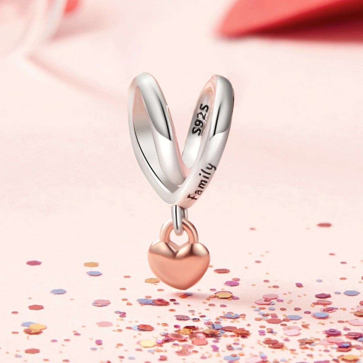 Two-tone Wrapped Heart Charm