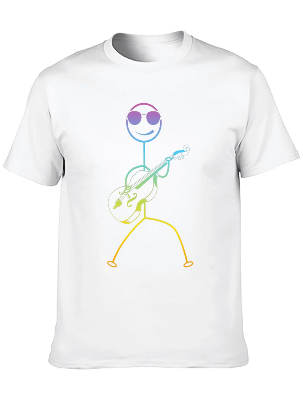 Cool Stick Figure Musician Black T-Shirt