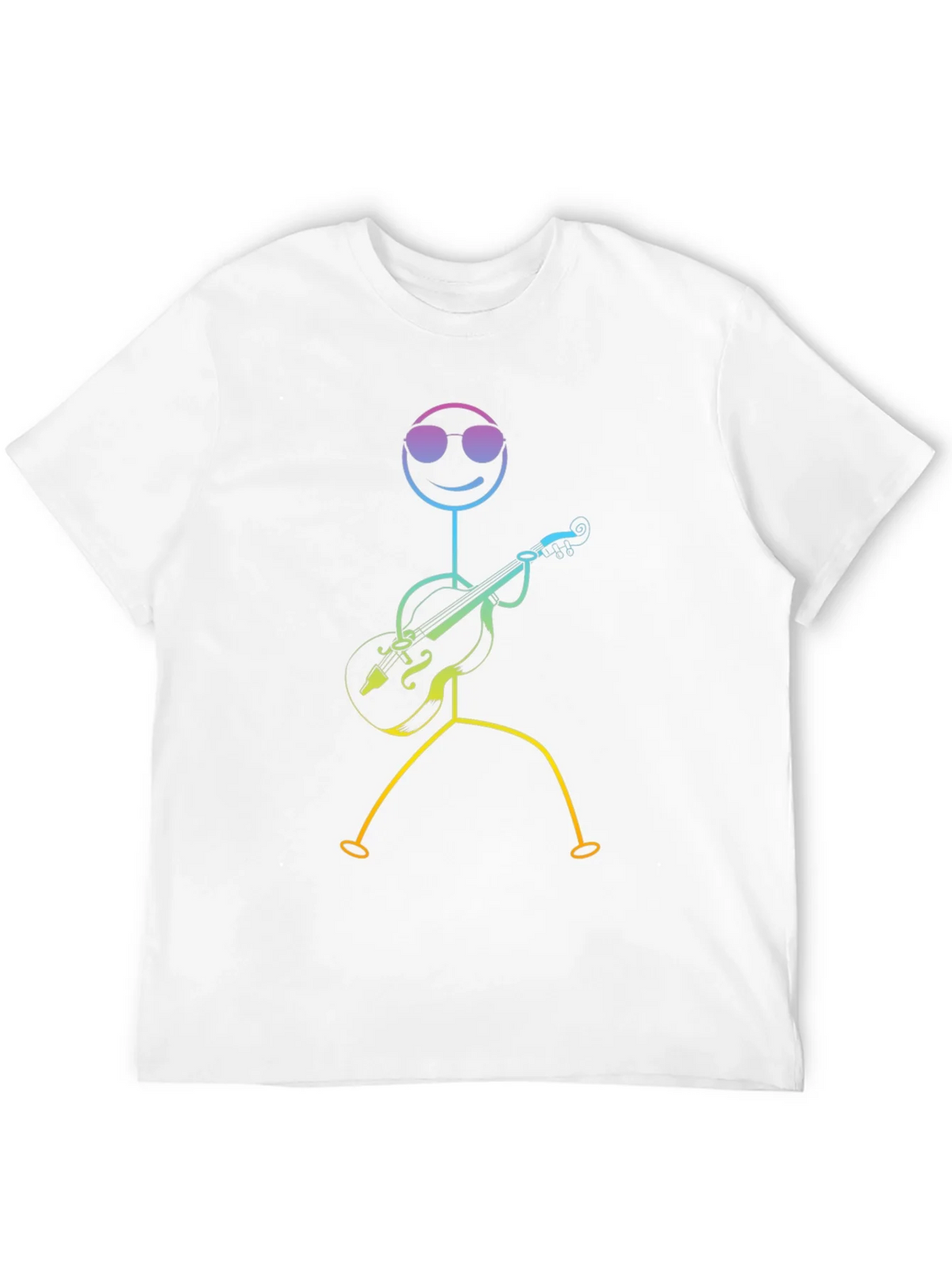 Cool Stick Figure Musician Black T-Shirt