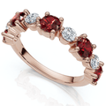 1Ct Sylvia Ruby & Diamond Anniversary Ring Gold Lab Grown